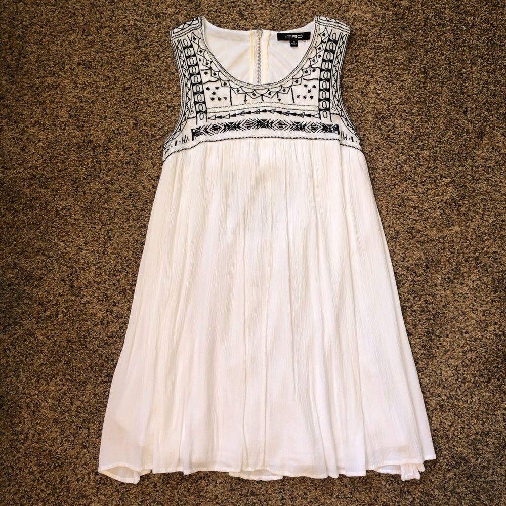 Beaded and embroidered baby doll dress